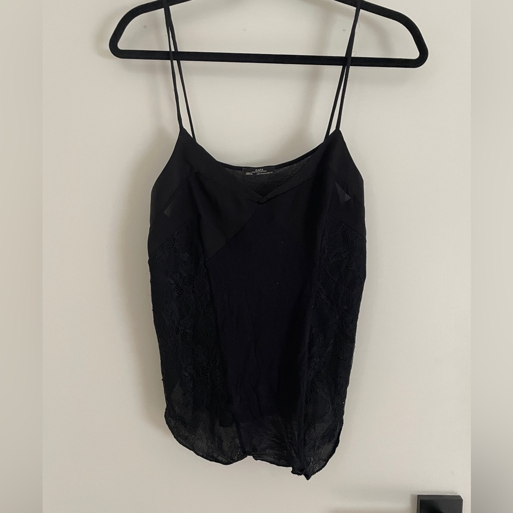 Zara Black Lace Camisole Top